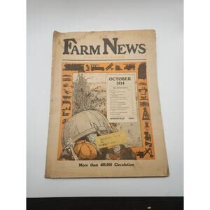 Farm News Magazine October 1914 Harvest Pumpkin Cover Post Toasties Vintage Ads